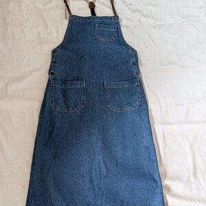 VTG 90s Tickets Denim Pinafore Jumper Dress S/M Overalls Chore Dress Teacher